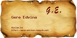 Gere Edvina névjegykártya